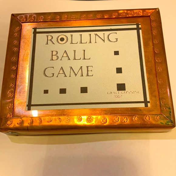 GRACE GUNNING DESIGNER ROLLING BALL GAME WITH COPPER AND GLASS CUSTOM CRAFTWORK - Picture 4 of 5